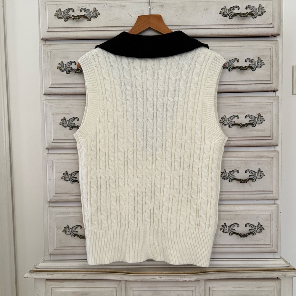 Vici Cream Cable Knit Pocketed Sweater Top - Picture 2 of 4